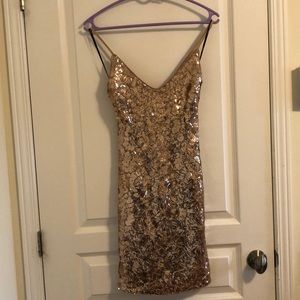 Forever 21 Rose Gold Sequin Dress